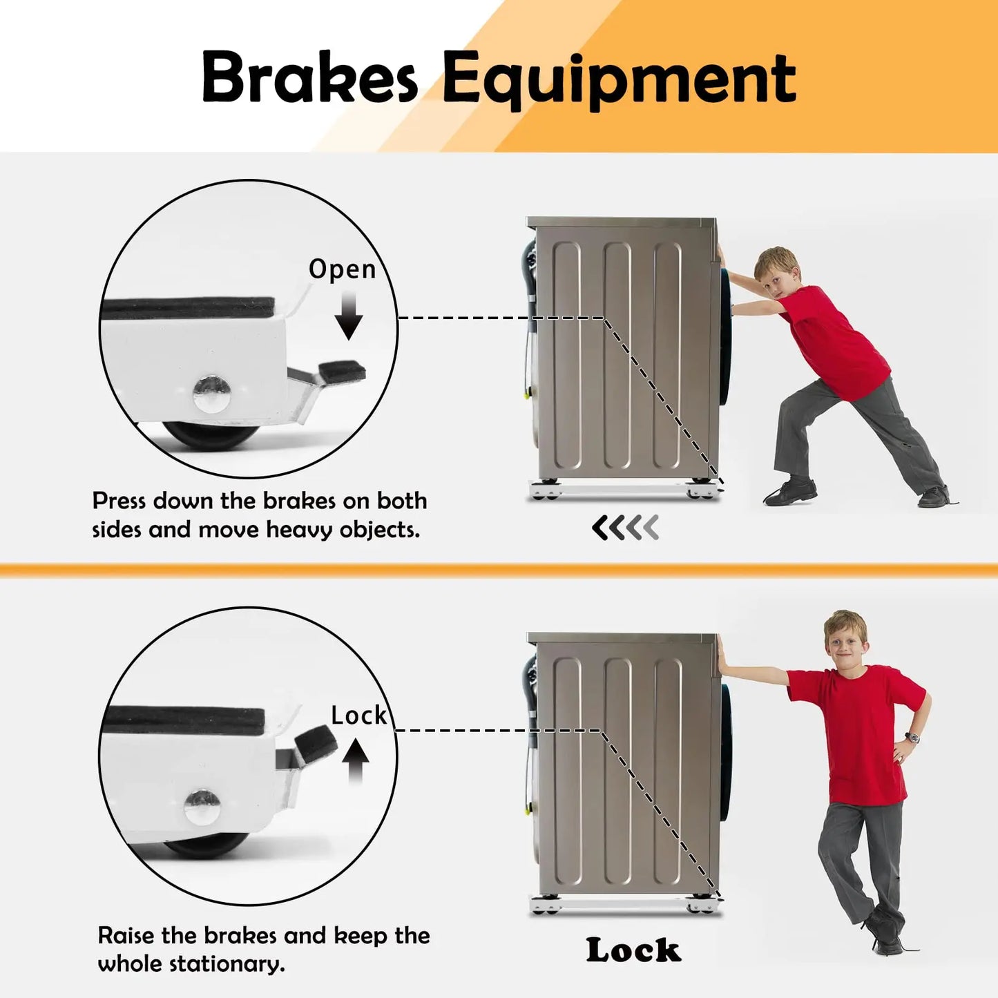 Adjustable Furniture Dolly & Heavy-Duty Appliance Stand with Locking Wheels