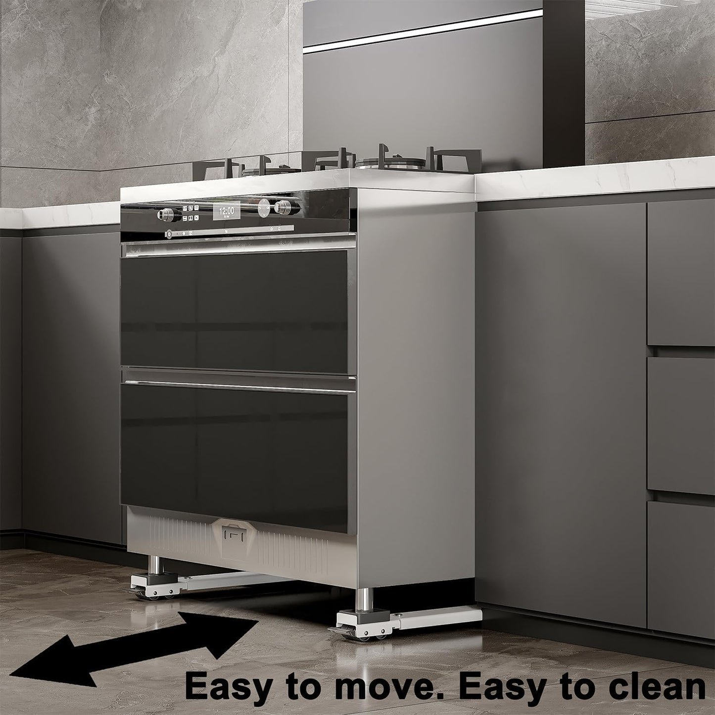 Adjustable Furniture Dolly &amp; Heavy-Duty Appliance Stand with Locking Wheels