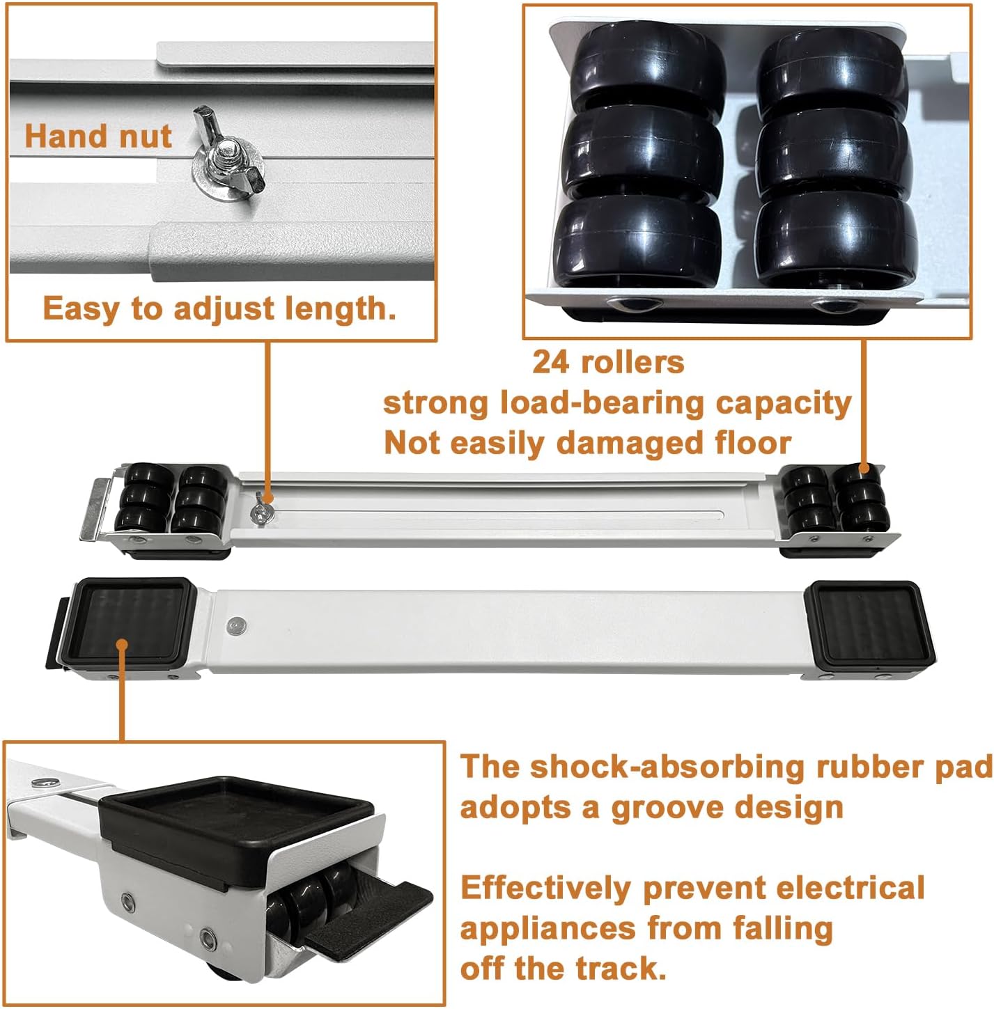 Adjustable Furniture Dolly &amp; Heavy-Duty Appliance Stand with Locking Wheels